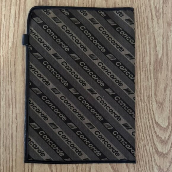 Vtg. Air France Airlines Concorde Cloth Dossier/Portfolio Case-Brown Logo Design - Picture 4 of 7